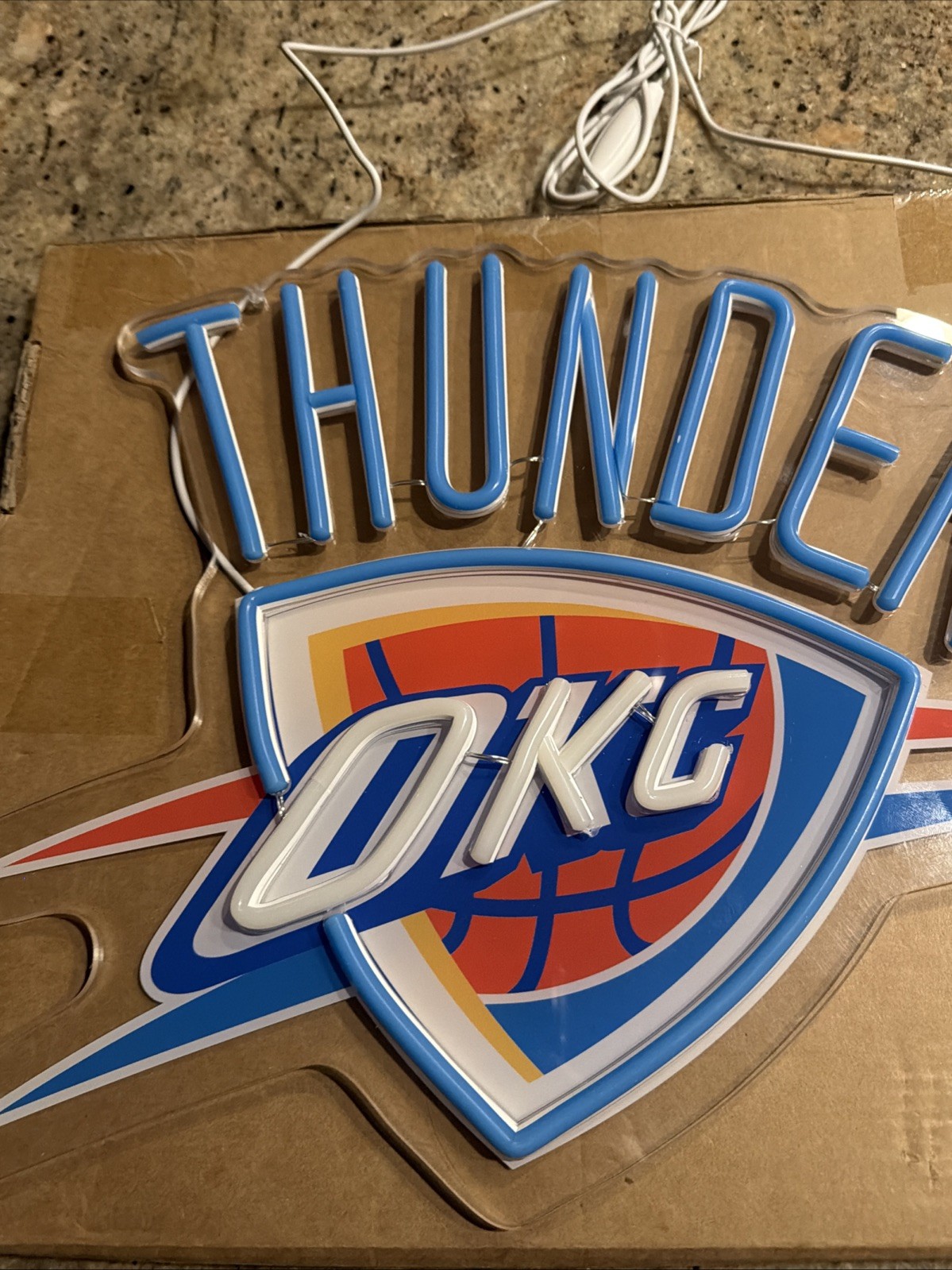 NEW OKC Thunder LED Dimmable Wall Sign Basketball Team Logo 15in X 13in