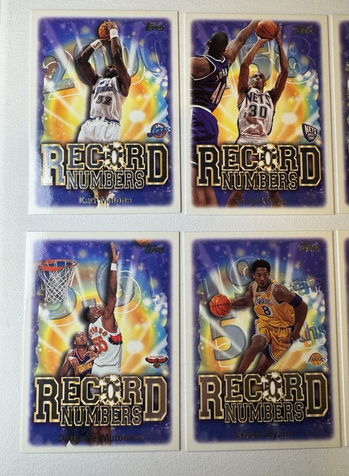 1999-00 Topps NBA Record Numbers Inserts Complete Set (RN1-10) Kobe, Iverson 🔥
