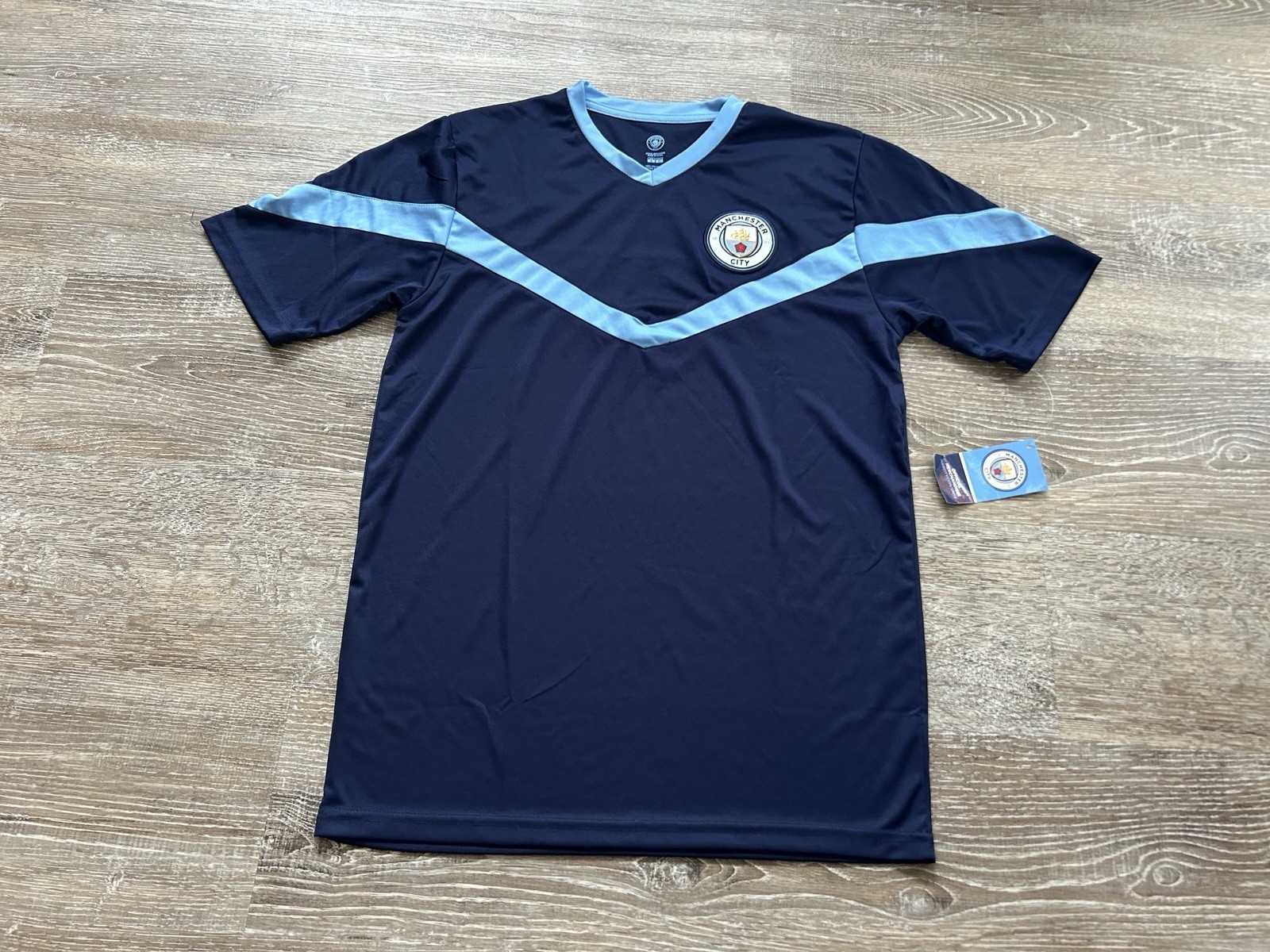 NEW Manchester City Training Soccer Jersey Shirt Adult Small Official Kit Blue