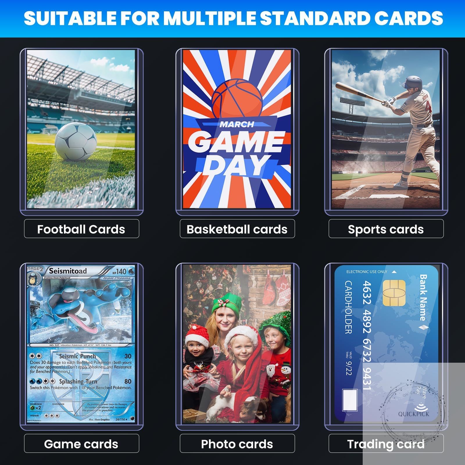 1000 Card Sleeves Top Loaders for Cards 3″ x 4″ Hard Plastic Toploaders Baseball