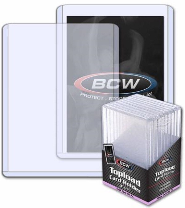 50 BCW Toploader 3×4 For Memorabilia Trading Card Thick 197pt Rigid PVC Holders