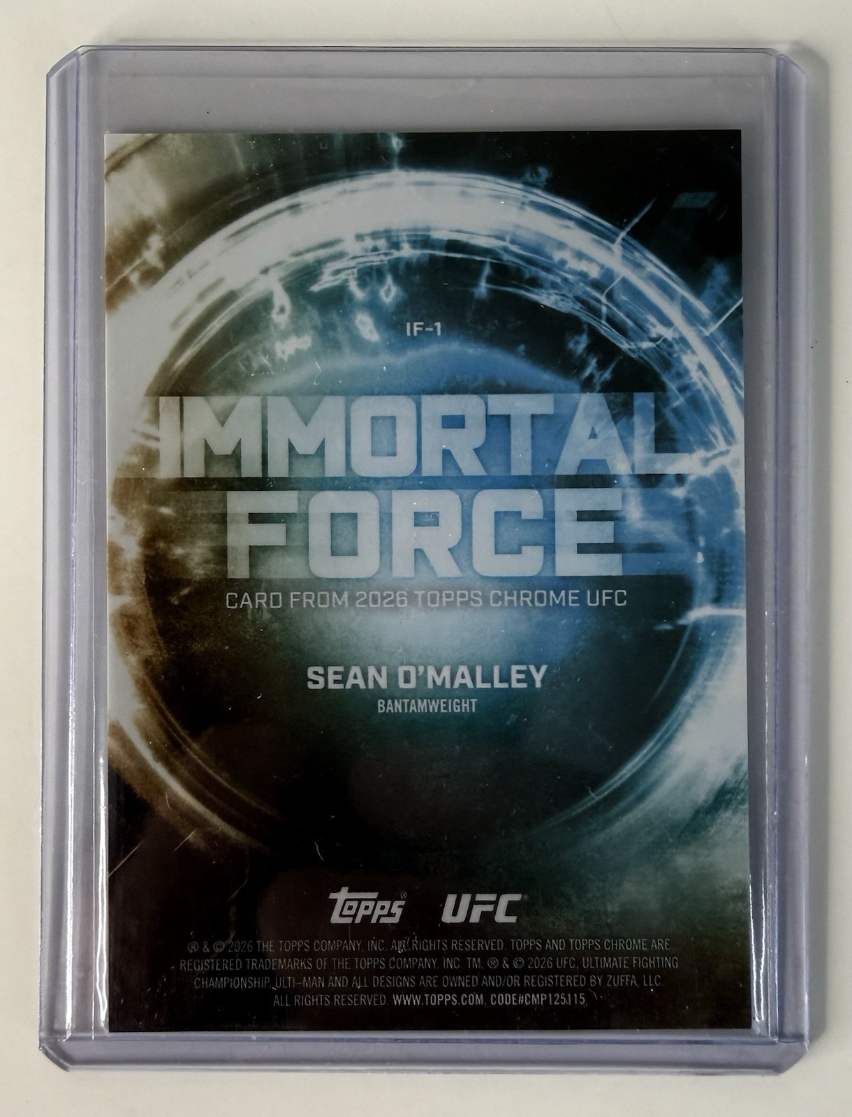 2026 Topps Chrome UFC Sean “Sugar” O’Malley Immortal Force SSP Case Hit IF-1