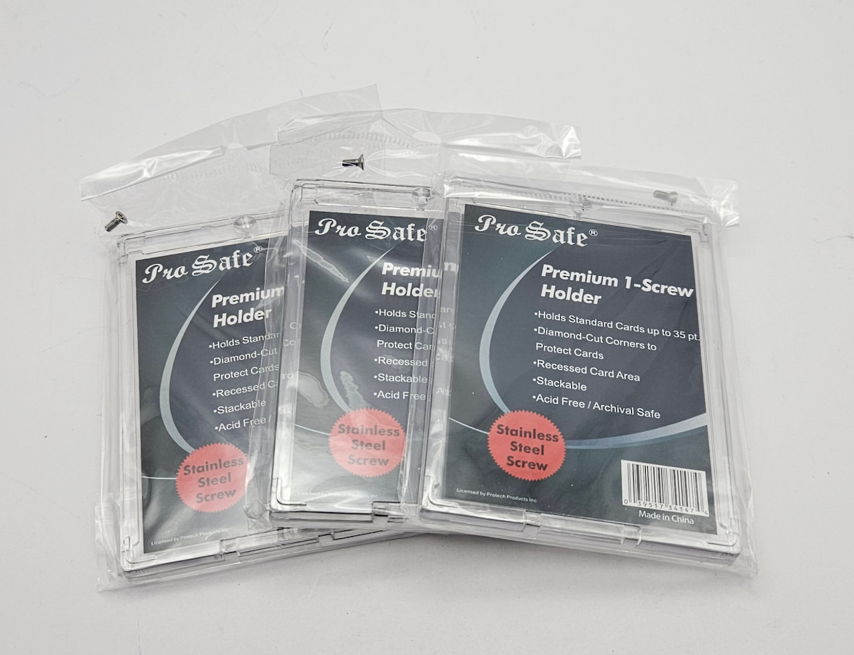 (3-Count) Pro-Safe 35pt Premium 1-Screw Card Holder – Stainless Steel Screw