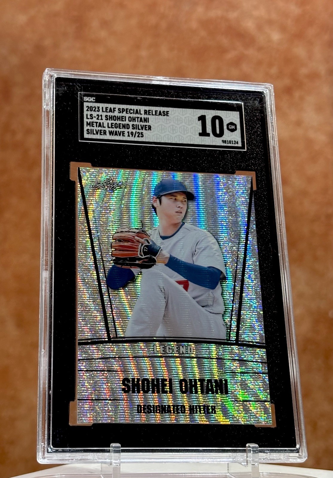 Shohei Ohtani Silver Wave Leaf Metal 19/25 SGC Gem Mint 10