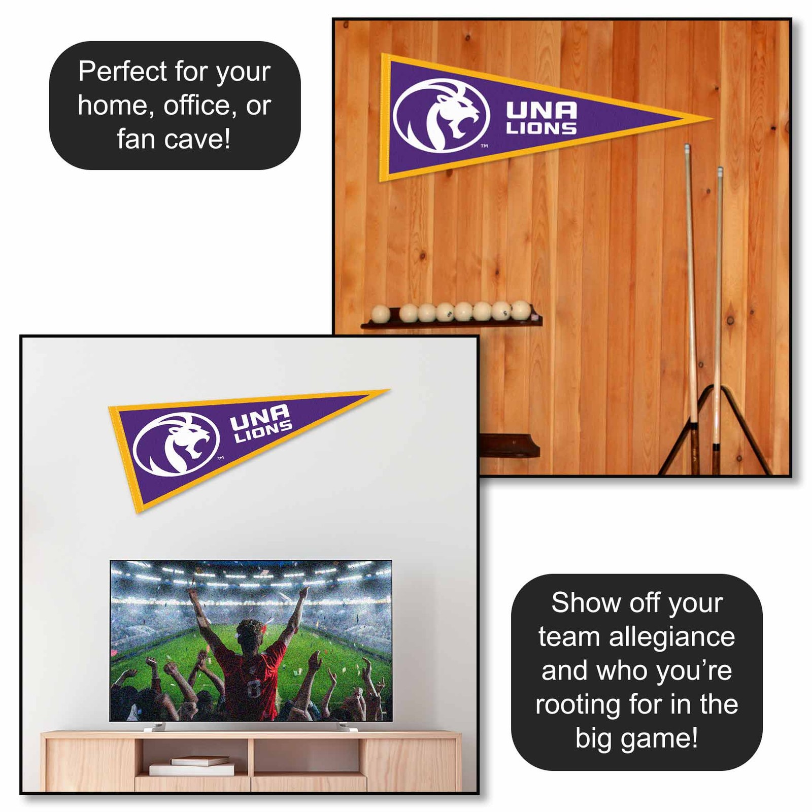 North Alabama Lions 12 in X 30 in Logo College Pennant