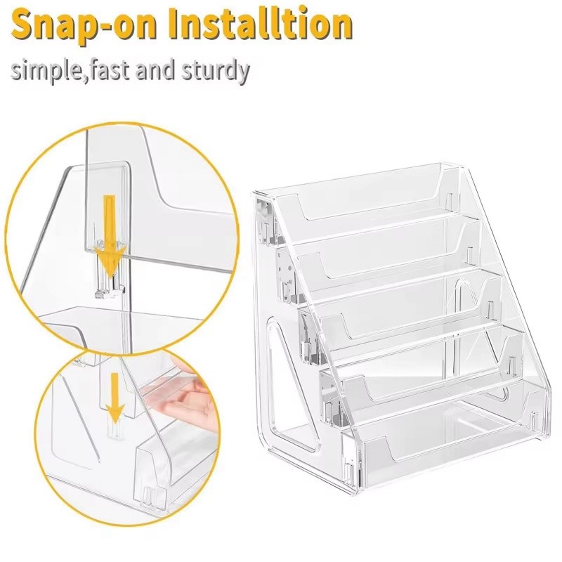 Card Display Stand 5-Tier Acrylic Organizer Clear Graded Card Shelf for Desk US