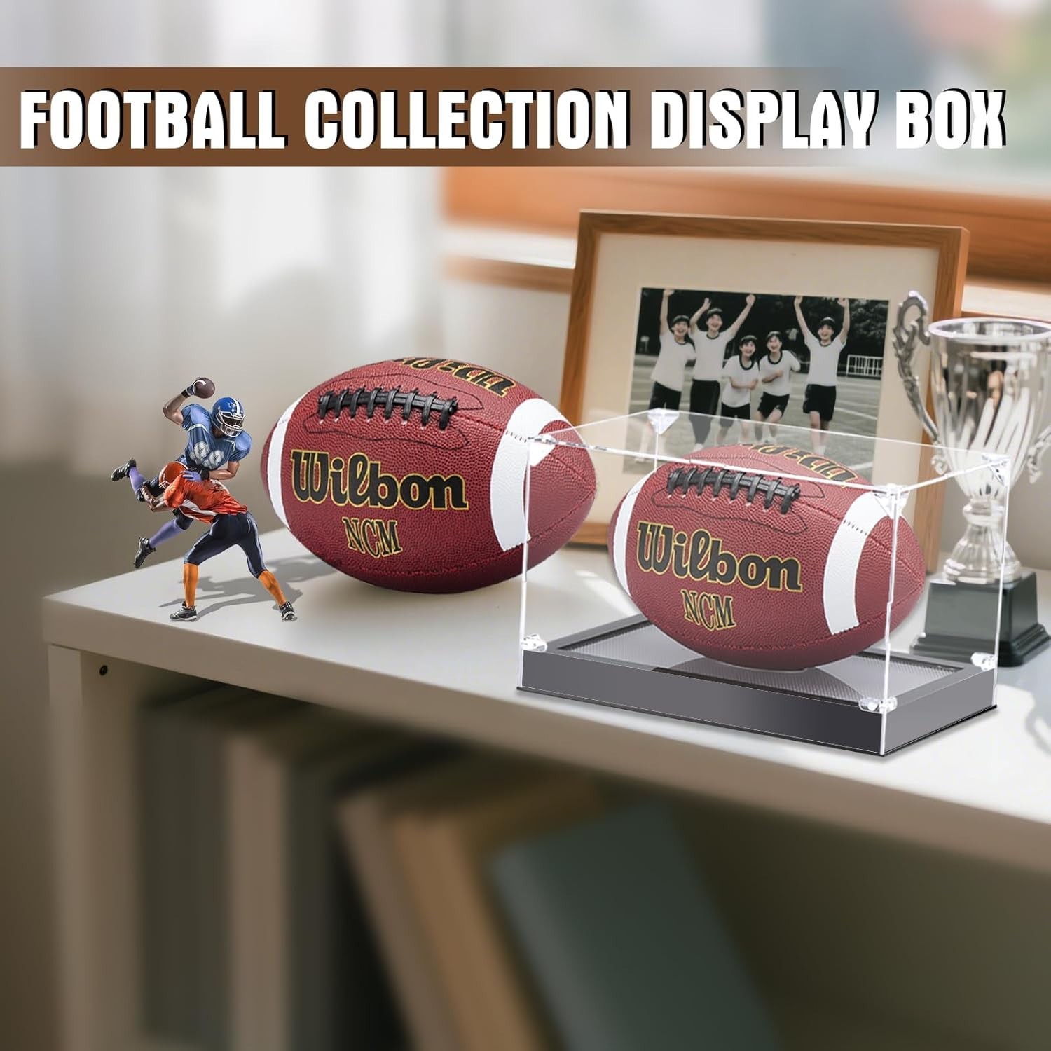 Acrylic Football Trophy Case with Adjustable LED – Stunning Exhibit Box