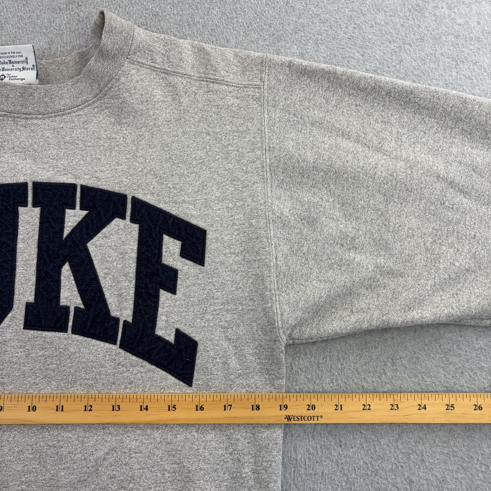 Vintage Duke Sweatshirt Mens Small Gray NCAA Crewneck Pullover Blue Devils