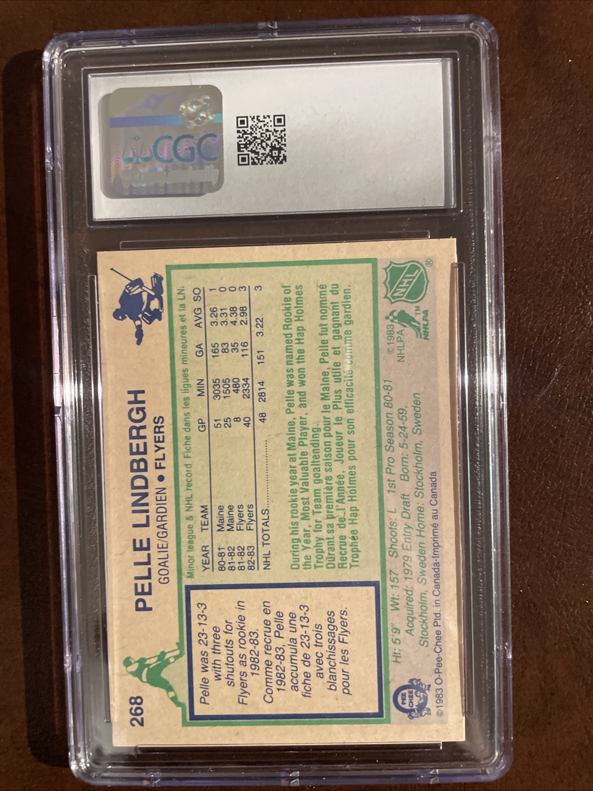 1983-84 O-Pee-Chee Pelle Lindbergh #268 ROOKIE CGC 7 NM