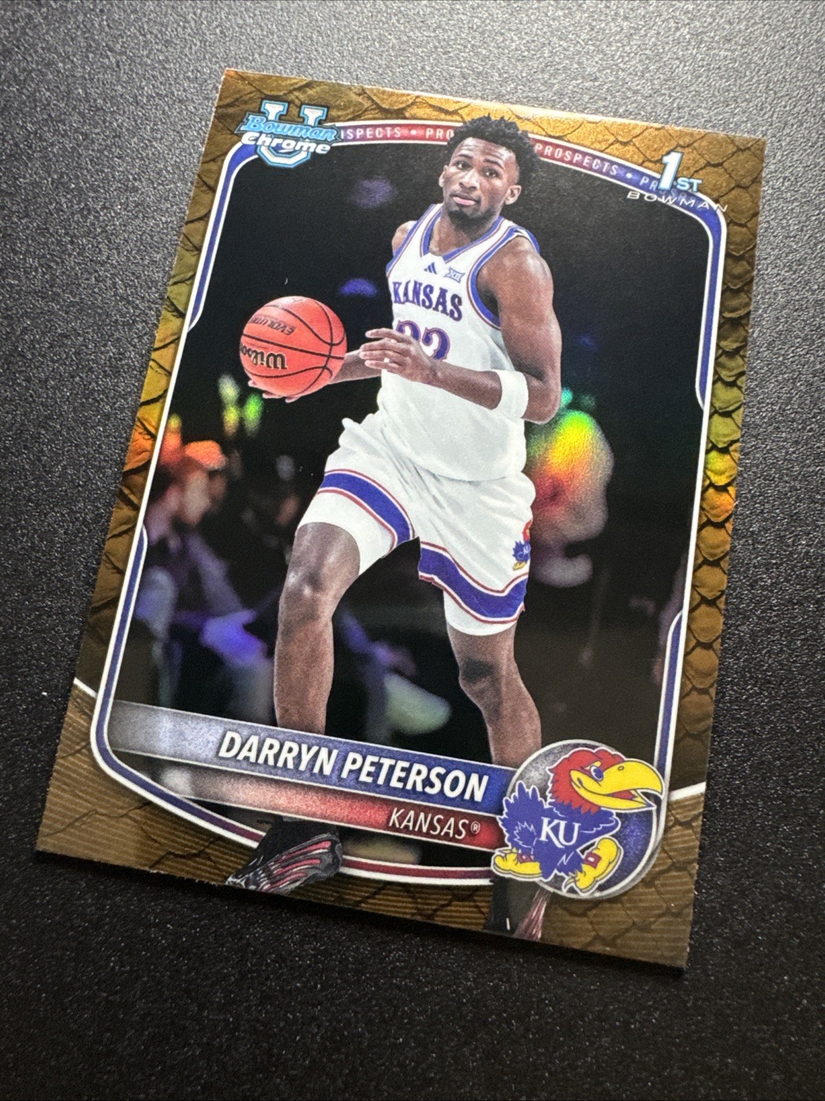 2025-26 Bowman Basketball Darryn Peterson #BCP-2 Reptilian Refractor KANSAS
