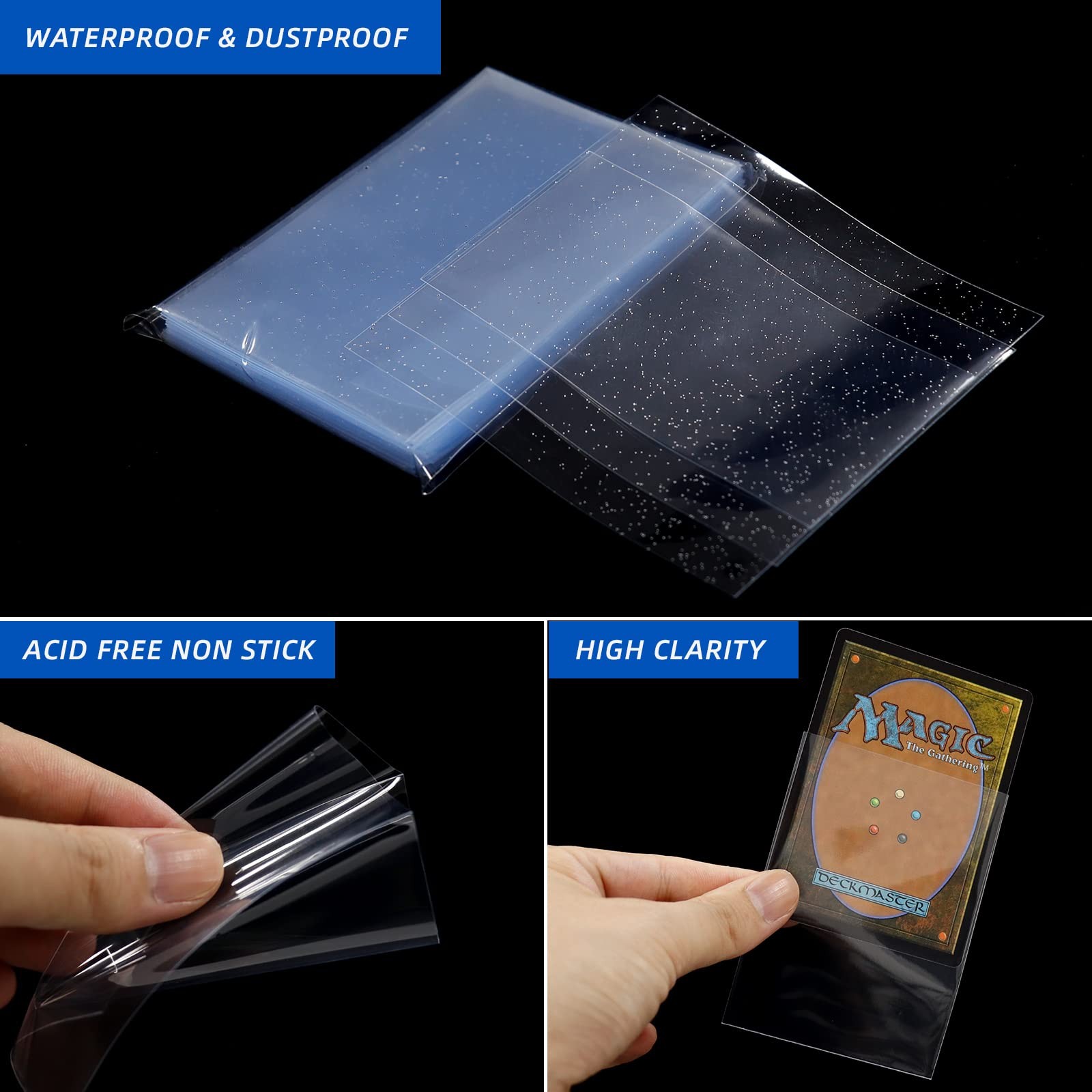 400 Pcs Ultra Clear Perfect Fit Sleeves for MTG, Perfect Inner Sleeves for Do…