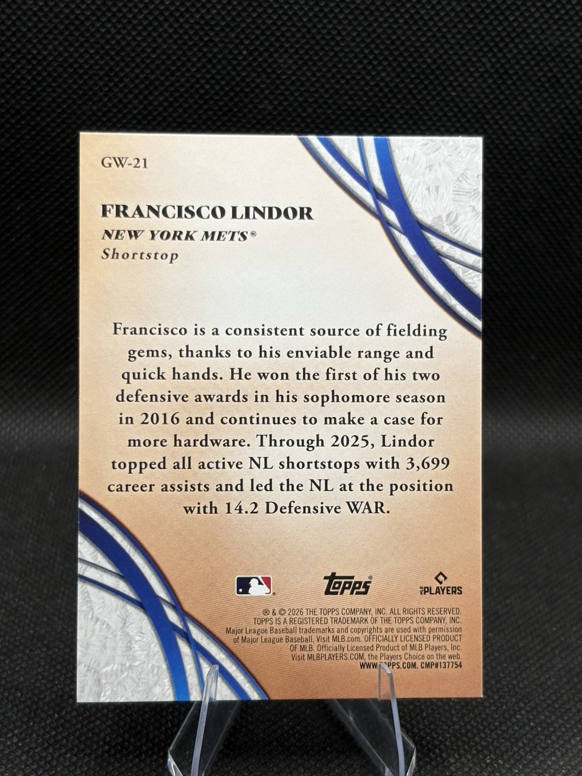 Francisco Lindor Glove Work 2026 Topps Series 2 #GW-21 New York Mets