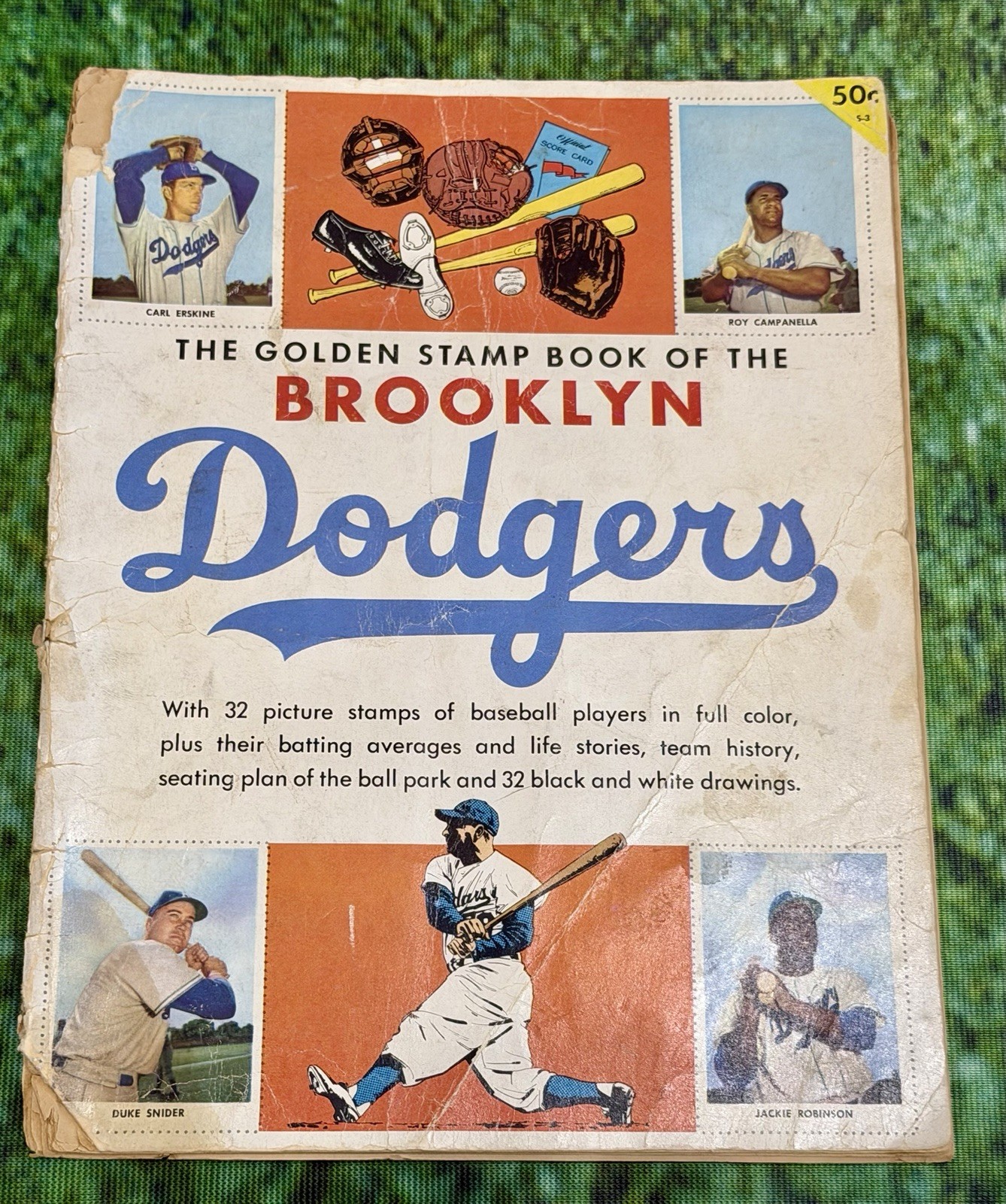 1955 Brooklyn Dodgers Golden Stamp Book + 1957 Brooklyn Dodger 1957 Yearbook