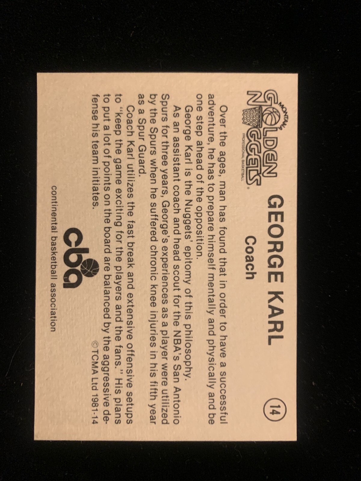 1980-81 TCMA CBA Continental basketball card singles – choose from list