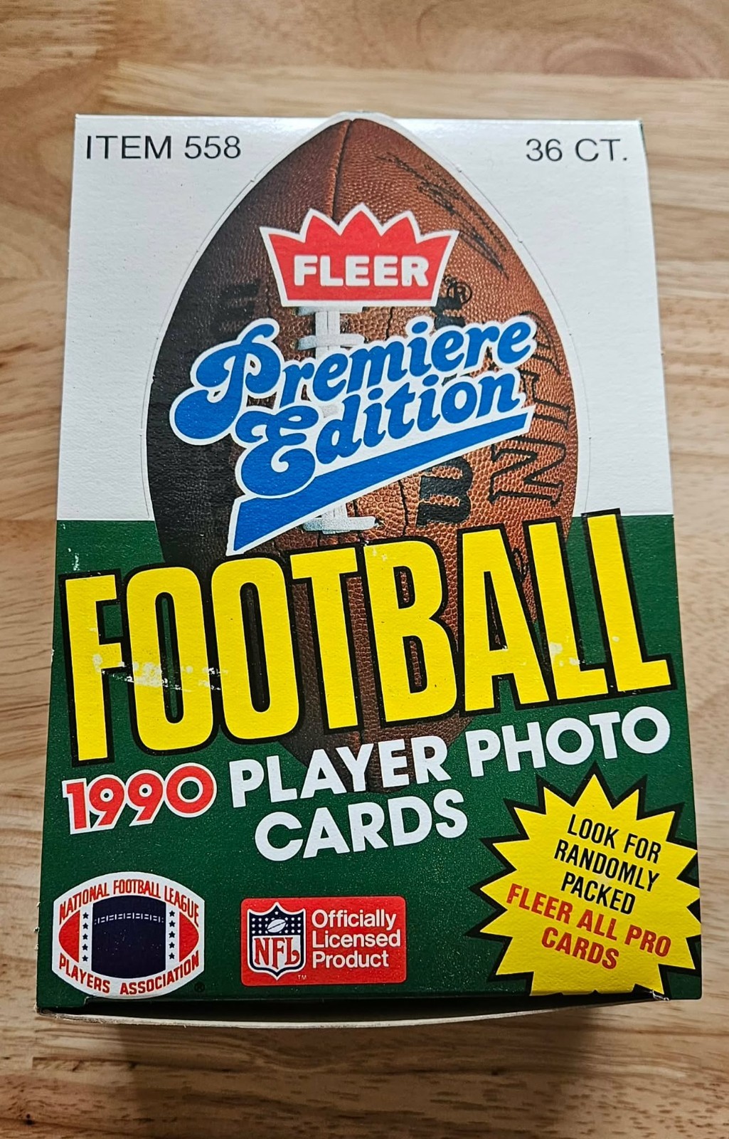 1990 Fleer Football Premiere Edition Wax Box 36 New Sealed Packs Vintage NFL