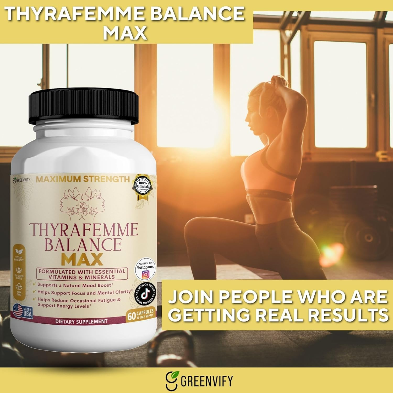 Thyrafemme Balance Max, Mood and Energy Support Supplement, 60 Capsules, 30-Day