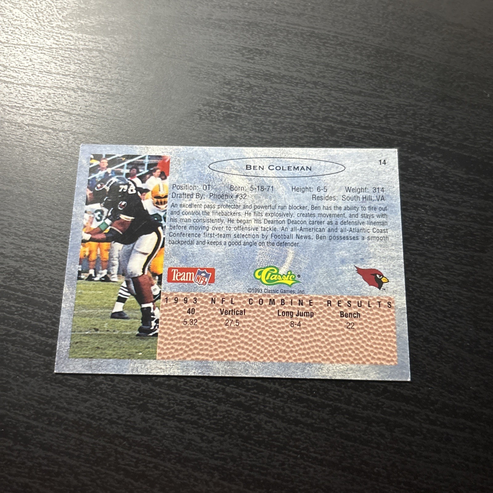 1993 Classic Draft Picks – Ben Coleman #14 Autographs (AU, RC)