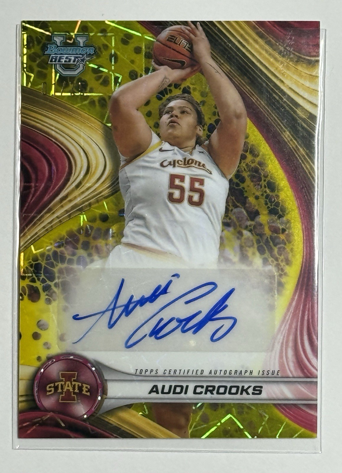 AUDI CROOKS 2024-25 BOWMAN BEST B24-AC YELLOW LAZER AUTO🔥🔥#01/75🔥🔥Yes #01/75