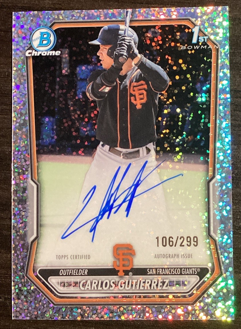 2026 Bowman Chrome Carlos Gutierrez 1st Bowman Auto Sparkle Refractor /299