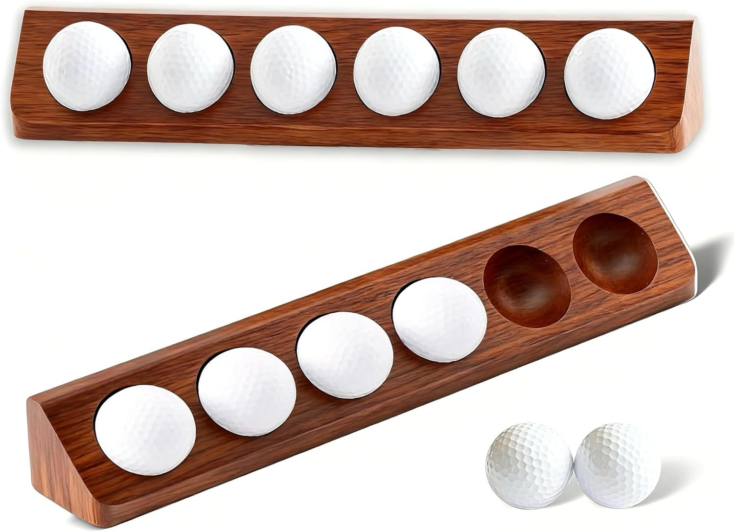 1-Pack Wooden Golf Ball Display Case & Holder – Wall Mount/Tabletop Versatile…