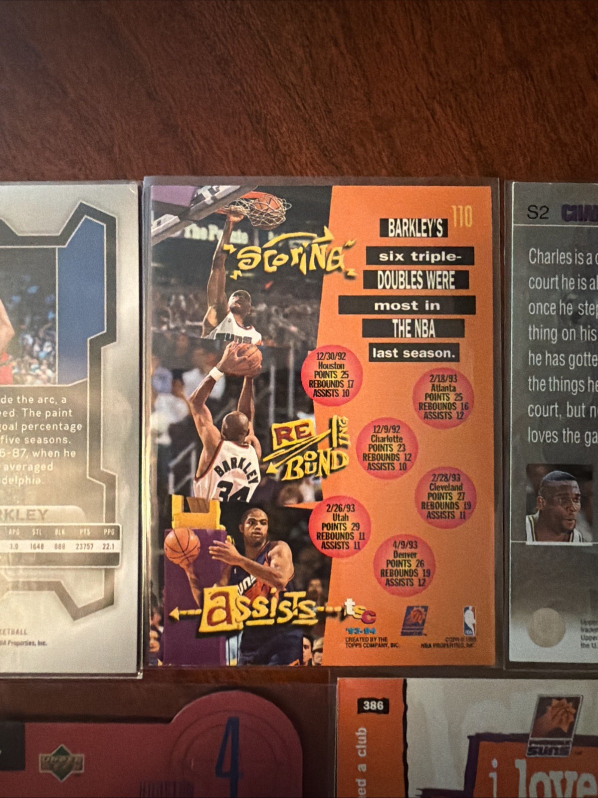 5 Various Charles Barkley Basketball Cards Inserts And Base Cards