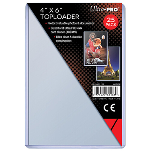 4″ X 6″ Ultra PRO Clear Rigid Toploaders Pack of 25 & 100 Ultra PRO Soft Sleeves