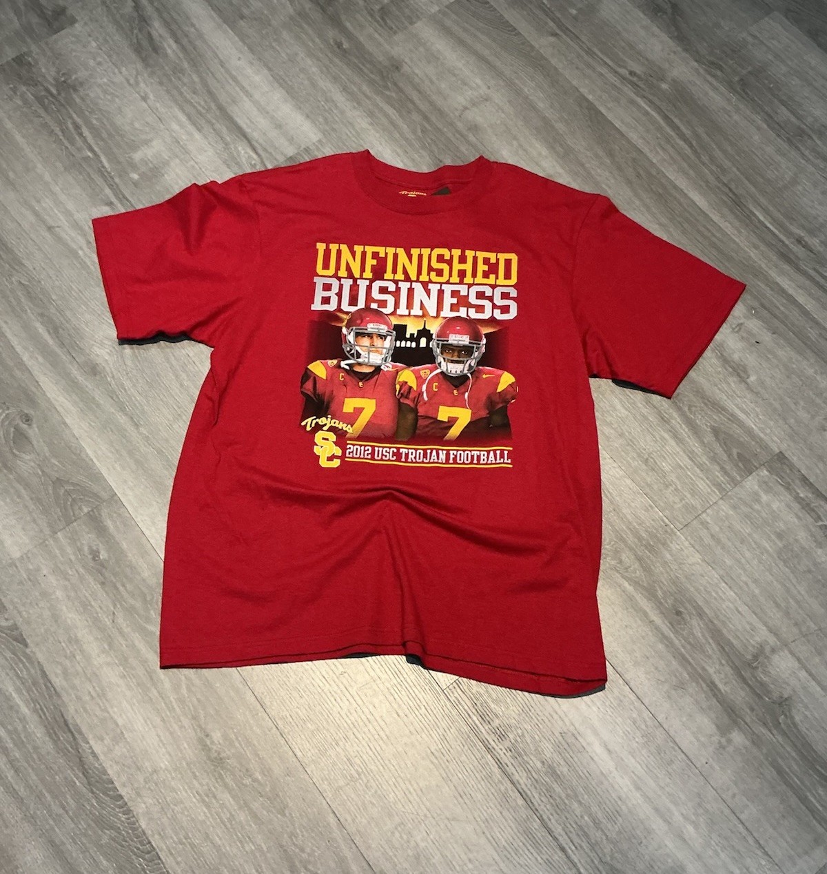 New Red Trojans Authentic USC Trojans “Unfinished Business” Men’s XL T-Shirt