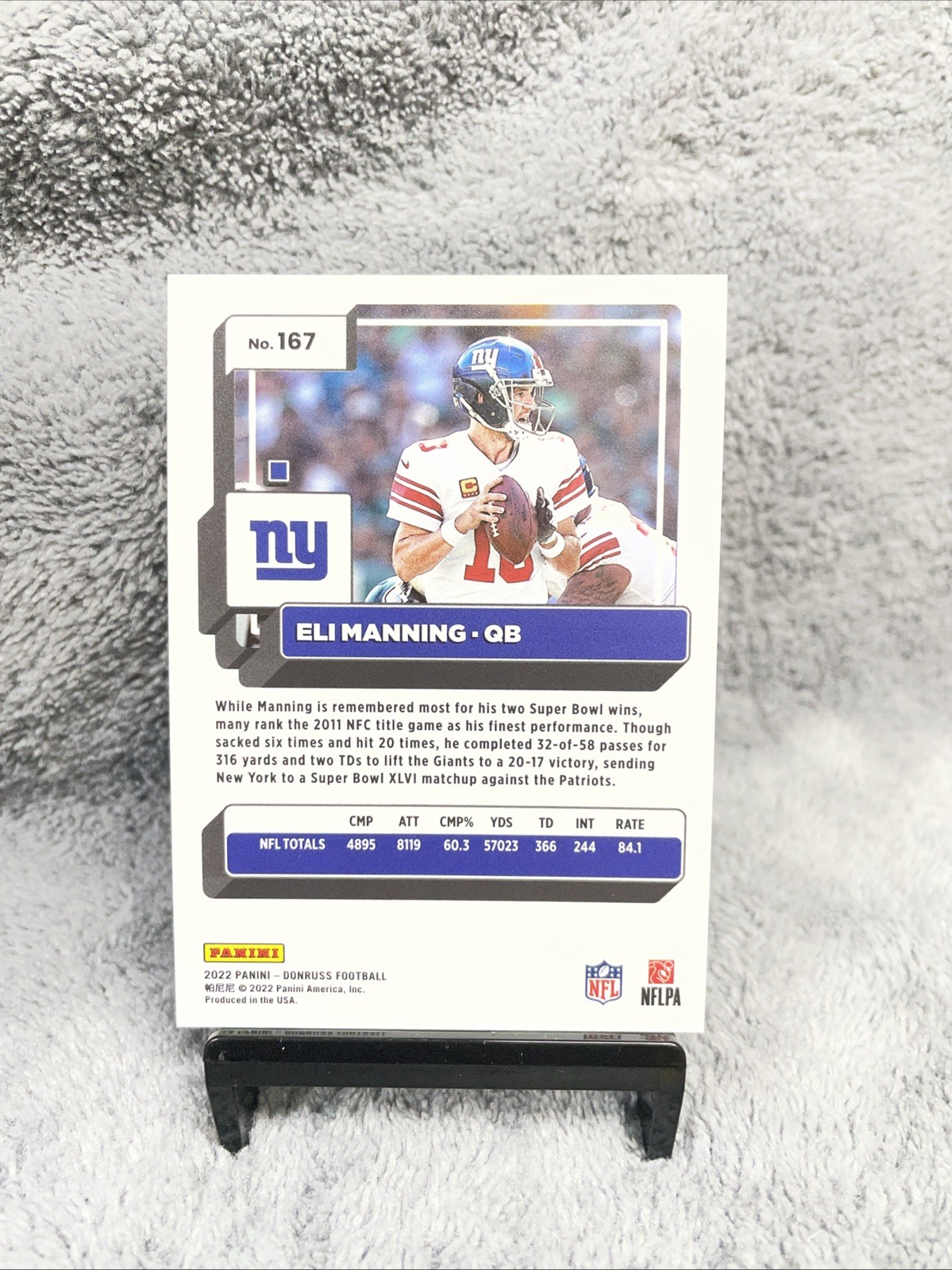 2022 Panini Donruss – Eli Manning #167 Press Proof Premium new york giants
