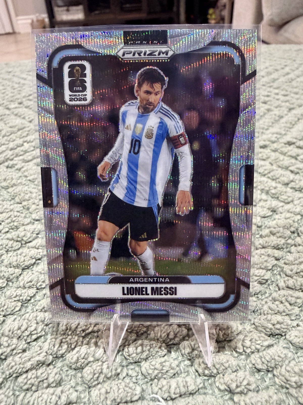 2026 Panini Prizm FIFA World Cup – Lionel Messi – #10 – Silver Wave PRIZM