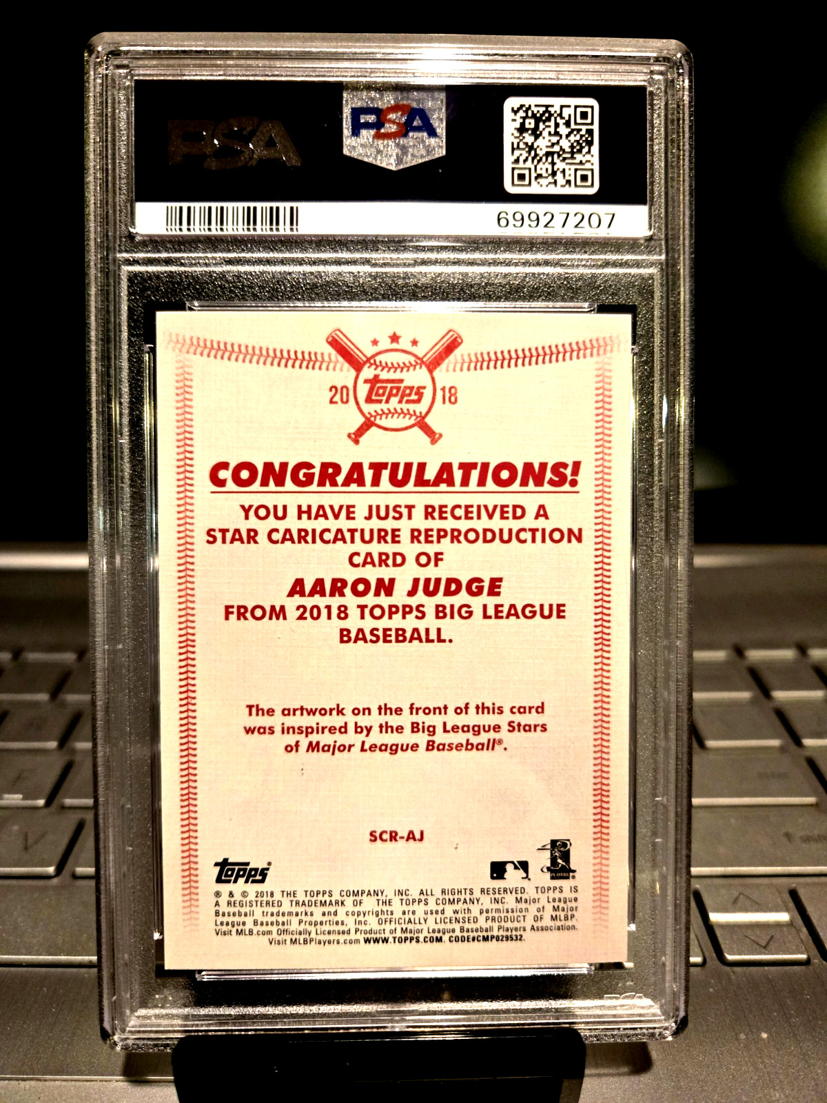 2018 Topps Big League Aaron Judge Star Caricature Repro. #AJ Gem Mt. 10 ” POP-16
