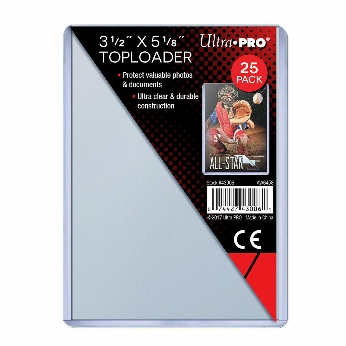 Pack of (25) ~ Ultra Pro Rigid Clear Top Loaders Pack ~ 3 1/2 x 5 1/8 ~ New!