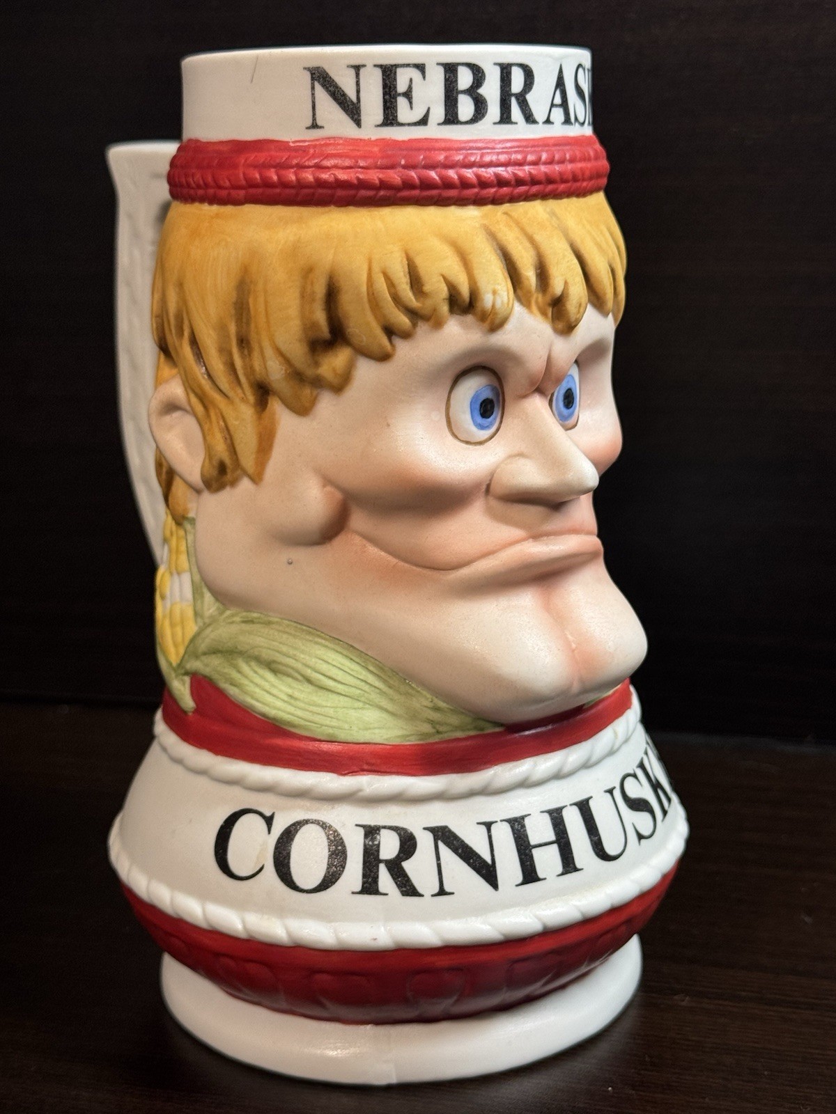 RARE Nebraska Cornhusker Mug 1984 Artist Signed Bob L. Harness 1 Of 500 MADE VTG