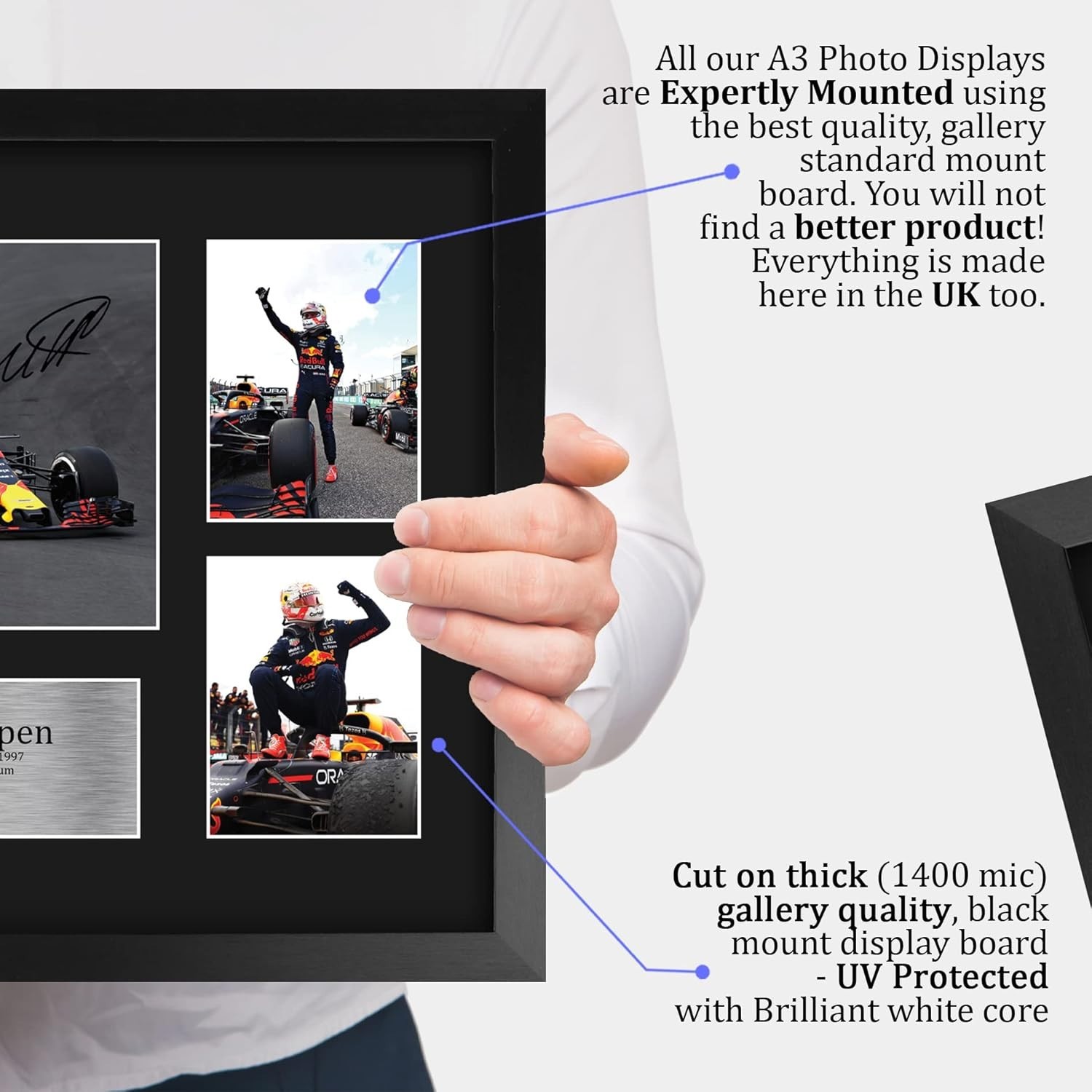 Authentic Max Verstappen Autograph Display – 16″x12″