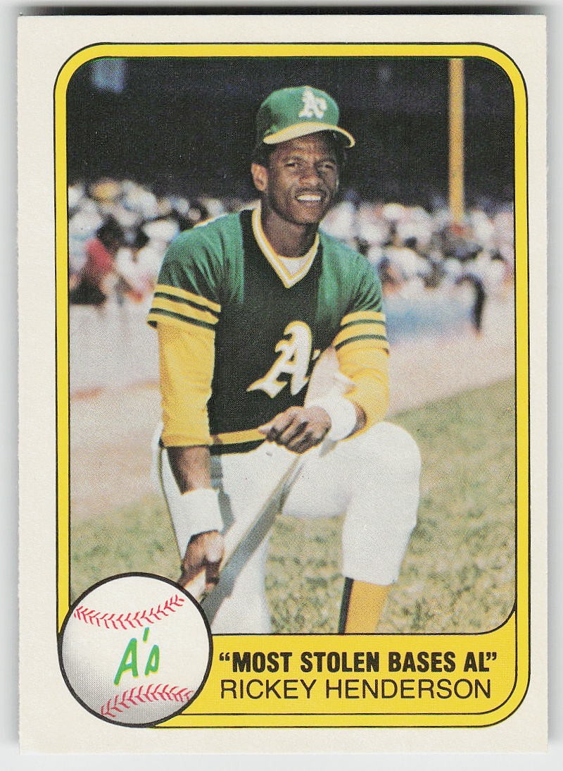 1981 Fleer #351 Rickey Henderson BASEBALL Oakland Athletics