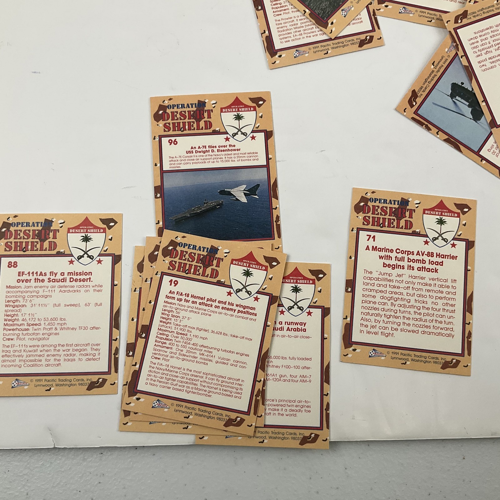 1991 Pacific Operation Desert Shield Military Aircraft Trading Cards Lot 44
