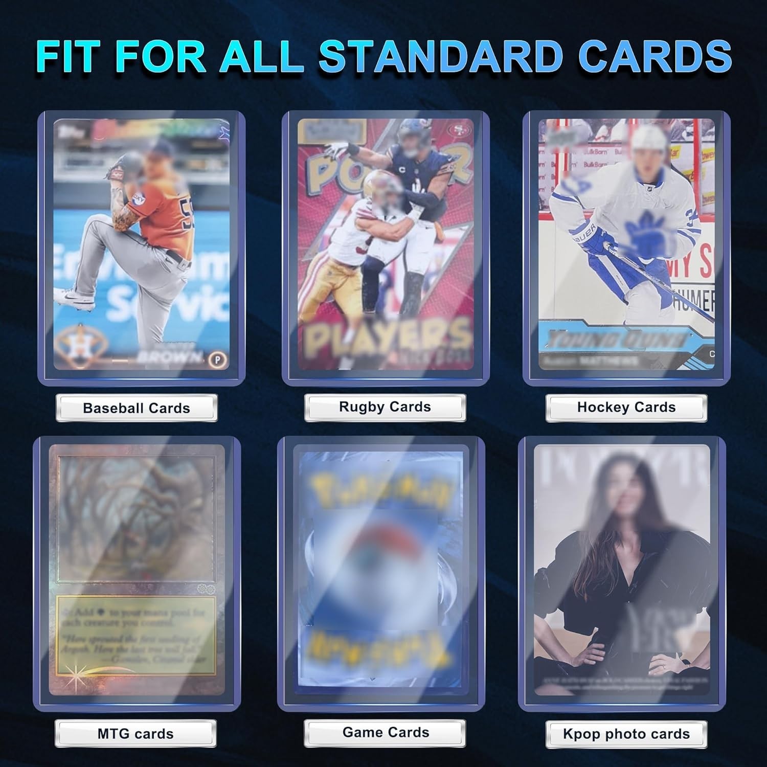 400 Card Sleeves Set Top Loaders Soft and Hard Protectors for Sports Gaming