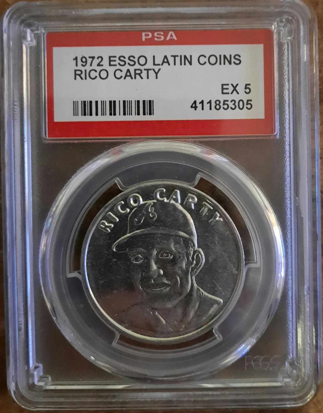 1972 Esso Oil Latin Coins Rico Carty – PSA 5