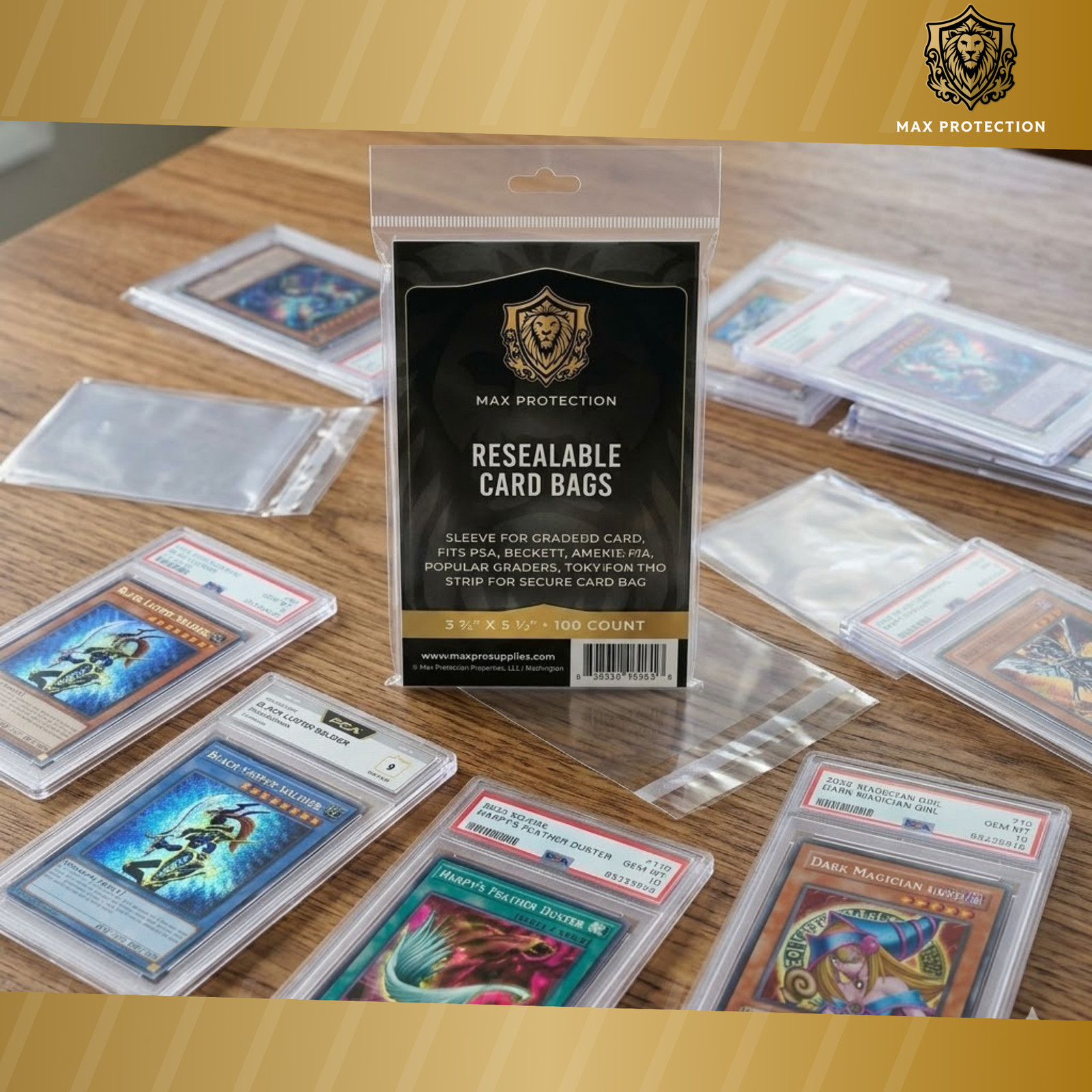 1000ct Ultra Max Pro Graded Card Bags for PSA, BGS, SGA, CGS Slabs – NEW
