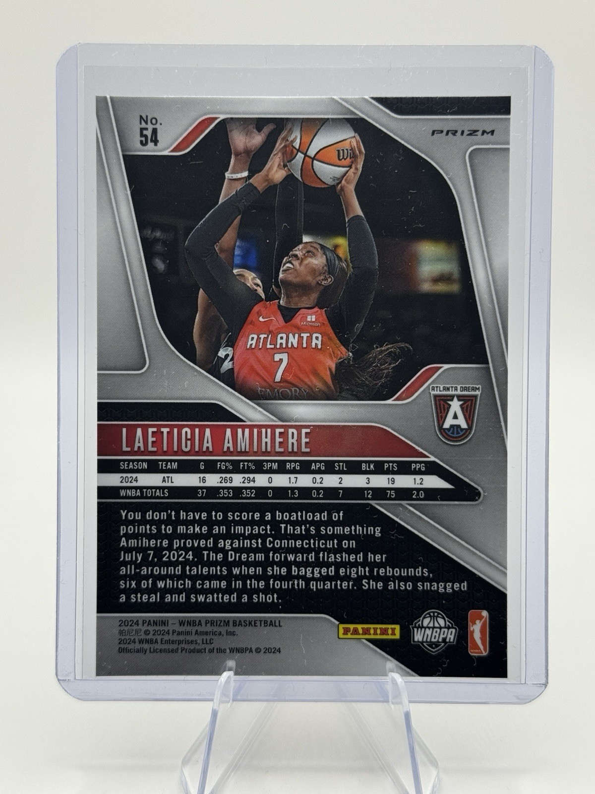 ❄️ 2024 WNBA Panini Prizm – Laeticia Amihere #54 Ice Prizms – Atlanta Dream