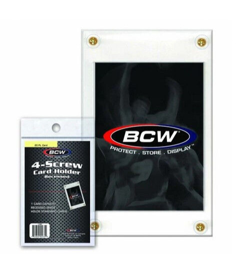 New BCW 4-Screw Recessed Screwdown Card Holder, 20 Pt.