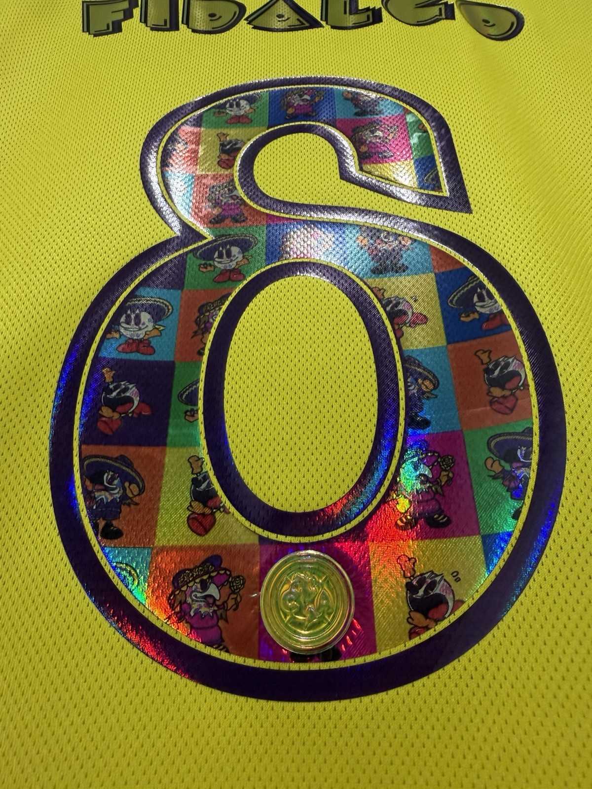 Fidalgo #8 Mens LARGE Adidas Club America Authentic x Pac-Man Home Jersey