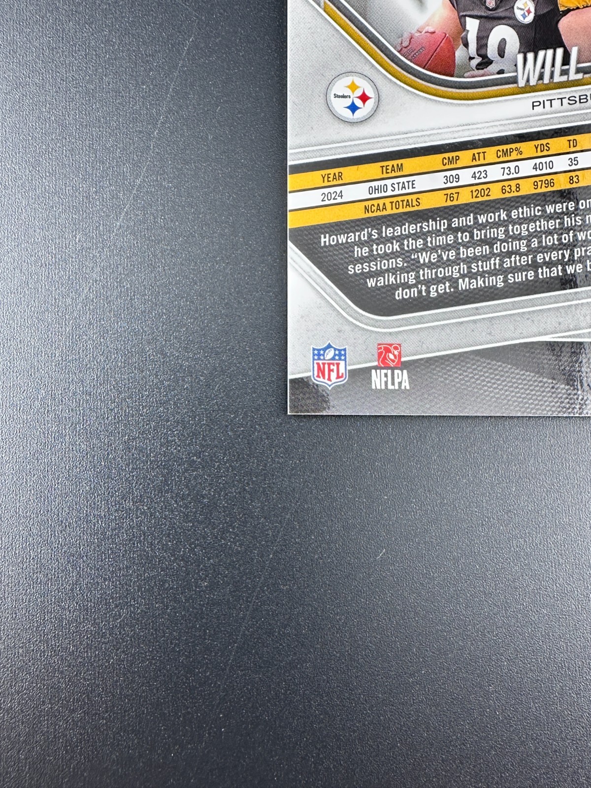 Will Howard 2025 Panini PRIZM #367 WHITE KNIGHT SSP CASE HIT 1/3 RC Steelers /3