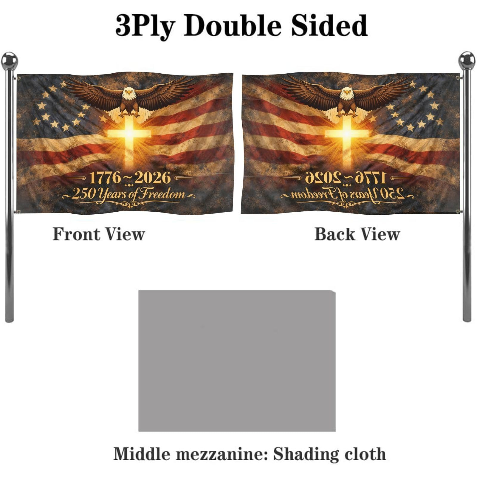 250th Anniversary Flag – One Size, 250 years of Freedom1