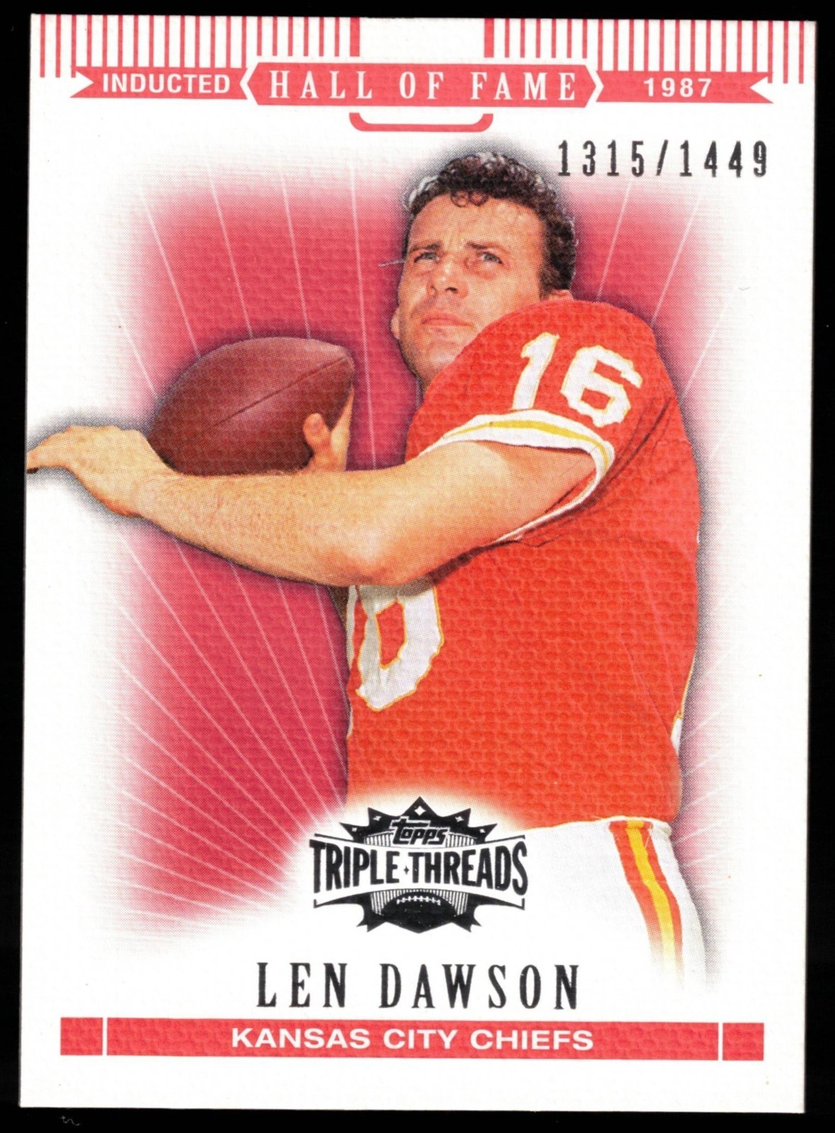 Len Dawson – 2007 Topps Triple Threads /1449 #85 FREE SHIPPING!!