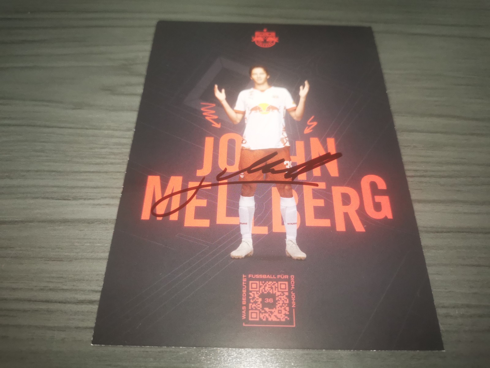 John Mellberg hand signed Red Bull Salzburg Club autograph card