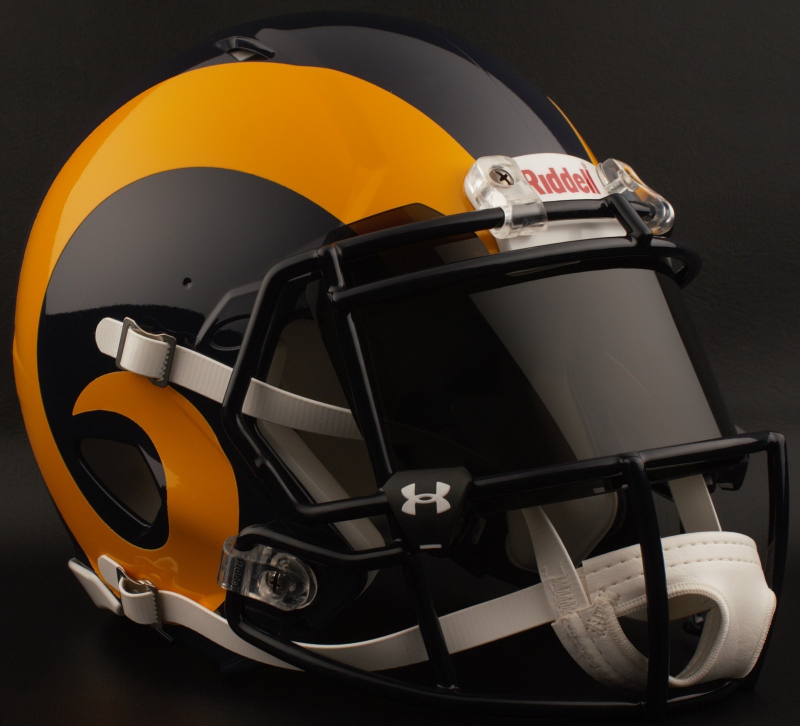 LOS ANGELES RAMS NFL Football Helmet with BLACK-TINT Visor / Eye Shield