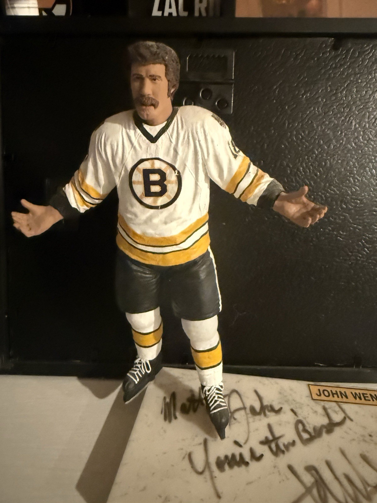 John Wensink Boston Bruins McFarlane custom autographed Action Figure