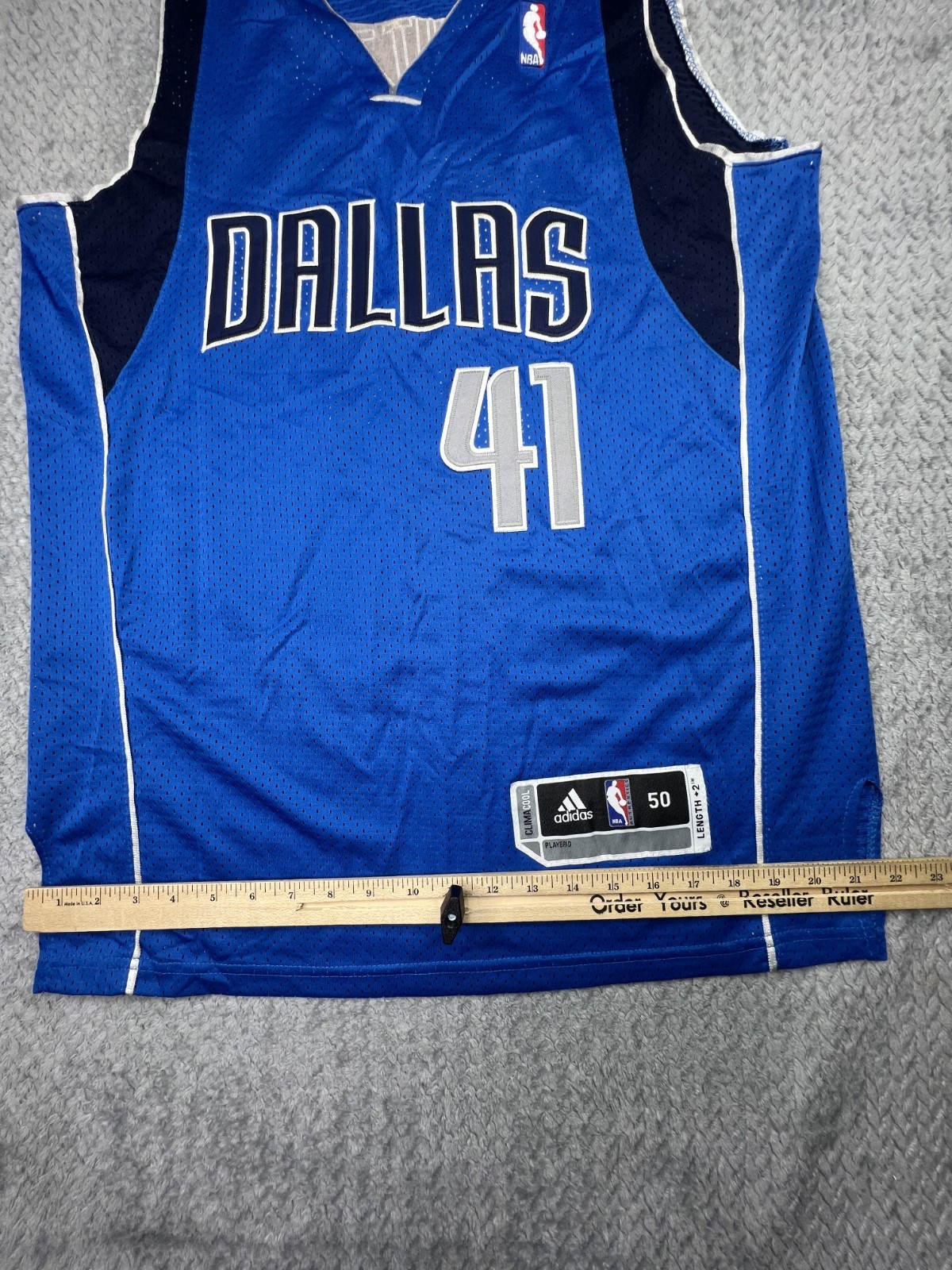 Adidas Dirk Nowitzki Dallas Mavericks Jersey Basketball Mens Size 50 Adult