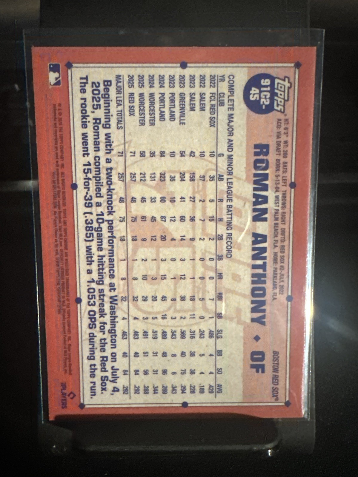 2026 Topps Series 2 1991 Chrome Silver Pack Mojo 91C2-45 Roman Anthony Rookie