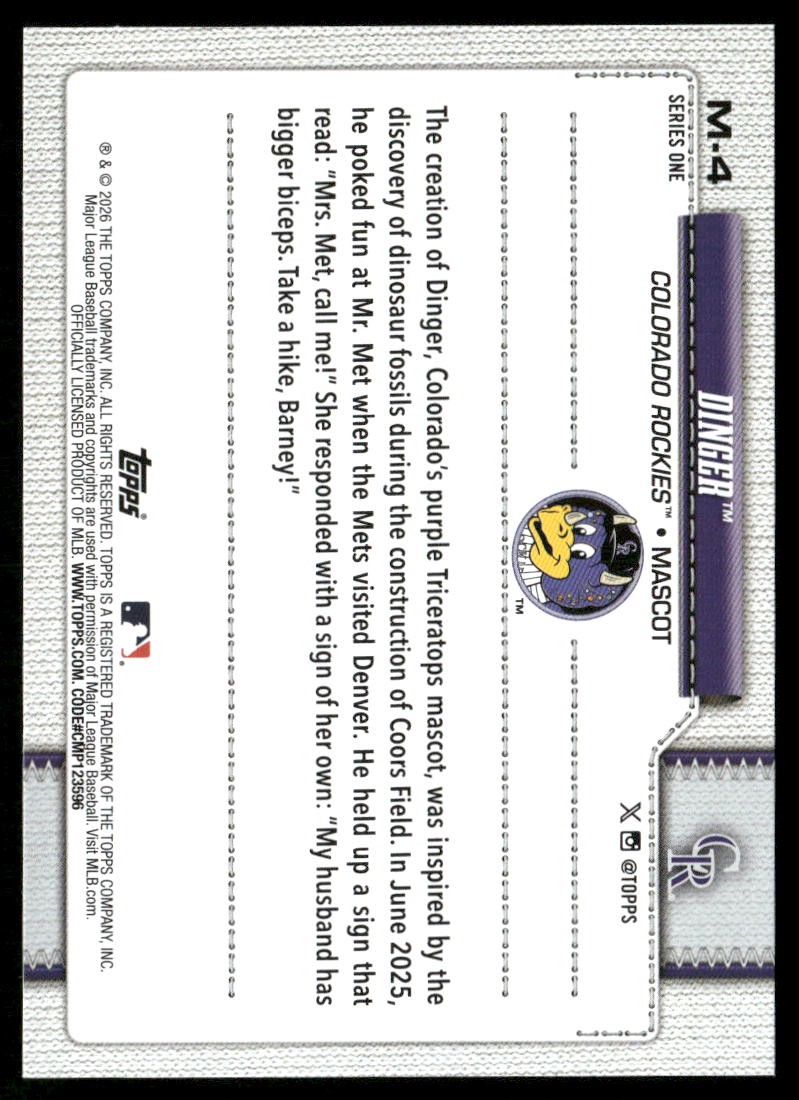 2026 Topps #M-4 Dinger Mascots